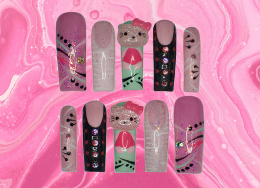 “Y2K Kitty” Press On Nails Set