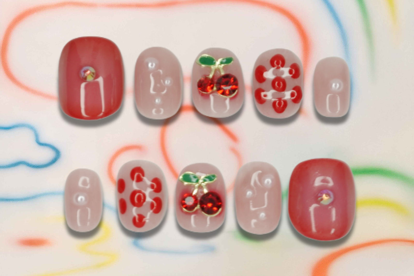 “Cherry Baby” Press On Nails Set XS