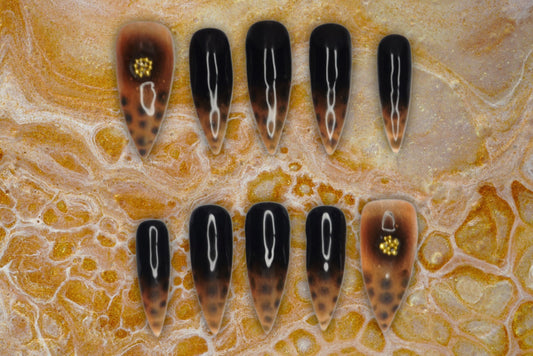 “Simply Tortoise” Press On Nails Set XL